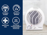 BEPER Elektrische Ventilatorkachel - 2000 Watt- Keramische Kachel - 3 Standen - Eco Mode - Fan HeaterWit