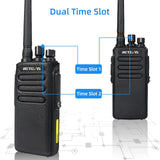 Retevis RT81 bidirectionele radio, IP67 waterdicht, 32-kanaals DMR analoge/digitale walkie-talkie, 2200mAh draagbare radio lange afstand voor buitenwerk (zwart, 2 stuks)