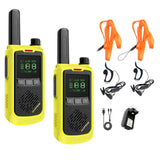 CRONOS Korte golf radio's walkietalkie model: Baofeng BF-T17, draadloze telefoon, set met zaklamp, 2 stuks, kleur: GEEL