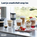De'Longhi Eletta Explore ECAM452.67.G, Fully Automatic Espresso Machine with Cold Brew, LatteCrema Milk Container, 50+ Recipes of Hot & Cold Drinks, Colours Touchscreen, Coffee Jug Included, Gray
