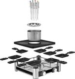 WMF Lumero 3-in-1 Gourmet 3 in 1, 8 Personen, Tafelgrill, Gourmet en Fonduepan met Accessoires, Gelijktijdig Koken, LED-verlichting, Vaatwasmachine bestendig (grillplaat & pannetjes), 415480011