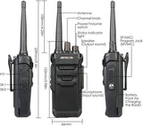 Retevis RT648 Walkie Talkies, Waterdicht Portofoon IP67, PMR446, 1200mAh USB Oplaadbasis, VOX, Robuust Professionele Walkie-Talkie voor Volwassenen, Groot Bereik voor Bouwplaats (1 Paar, Zwart)