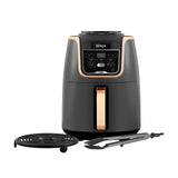 Ninja Airfryer MAX, 5,2L, 5-in-1, Anti-aanbaklaag, Olievrij, Airfryen, Braden, Bakken, Opwarmen, Drogen, Gezinsformaat, Digitaal, Vaatwasmachinebestendige Mand, Koper/Zwart Amazon Exclusief AF150EUCP