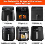 moleath 23 cm siliconen luchtfriteuse voeringen, compatibel voor COSORI 6L 6,2L 6,4L, Russell Hobbs XXL 8L vierkante airfryer accessoires, 5 stuks