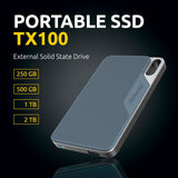 Intenso Externe SSD TX100, 500 GB Portable Solid State Drive, Super Speed USB 3.2 Gen 1x1 (5 Gbps), tot 500 MB/s