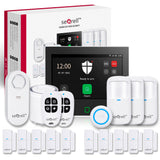 Draadloos WiFi en GSM 4G Alarmsysteem huis, huisbediening met stroomuitvalwaarschuwing, slim beveiligingssysteem, Wireless Home Alarm Kit met SIM, 7" Touchscreen en 5000mAh batterij, SQ7024B