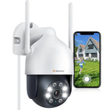 Jennov 2K Bewakingscamera Buiten WiFi, 3MP WiFi IP Camera Buiten met Elektrische, 360° Pan & Tilt View, Automatisch volgen, 24/7 opname, kleurennachtzicht, bewegingsdetectie, 2-weg audio