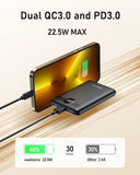 VEEKTOMX Mini Power Bank 10000mAh kleine Powerbank 22,5W USB C PD QC 3.0 Fast Charge Externe batterij, Ultra Compacte Draagbare Oplader met 2 Output Compatibel iPhone 14pro/ Sumsang s22/Xiaomi/OnePlus