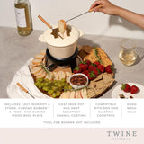 Twine 5998 Gietijzeren Fondue Set Kaasbereiding, Wit