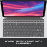 Logitech Combo Touch-hoes met afneembaar toetsenbord voor iPad (7e, 8e, 9e en 10e generatie en iPadOS 13.4 of hoger), PAN Nordic-ontwerp, grafietkleur