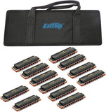 East Top 10 Hole Blues Harmonica Set met alle 12 toetsen muziekinstrumenten