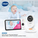 Vtech VM818 HD babymonitor – video-babyfoon met groothoekcamera – HD-video, helder geluid, 5 inch lcd-kleurenscherm en nachtzichtfunctie – met intercomfunctie, slaapliedjes en geluiden