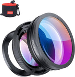 PROfezzion Camera Groothoeklens met 10x Macro 2 in 1 Add-on OSS Vlog Camera Lens voor Sony ZV-1F ZV-1 RX100 VII VI V ZV-E10 A6400 A6300 A6100 A6000 voor Canon G7X Mark II G7X Mark III G5X Mark II