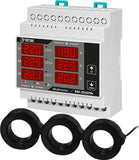 Tense Elektronik EM-250DIN inbouwmeter multimeter voor het meten van stroom (2A-250A), spanning en frequentie in 3-fasige netwerken - DIN-rail rail digitaal grijs, zwart, rood