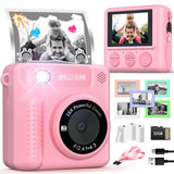 TERRAMUS Instant kindercamera, digitale camera voor kinderen met printpapier, 32G-kaart en 5 fotolijsten, 1080p 2,4 inch scherm, instant camera voor kinderen, videocamera, cadeau voor kinderen van