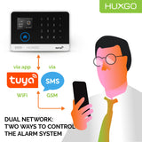 Draadloos Alarmsysteem met Sirene GSM 4G LTE + WiFi HXA003 | TUYA App | Compleet Smart Home Beveiligingssysteem met 5x Bewegingssensor, 5x Deur/Raamsensor | Geschikt voor Huis en Appartement