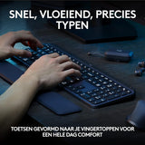 Logitech MX Keys S draadloos toetsenbord, laag profiel, precies en stil typen, programmeerbaar, verlicht, Bluetooth, oplaadbaar, voor Windows PC/Linux/Chrome/Mac - Grafiet, Belgisch QWERTY indeling