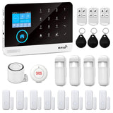 XNY Alarmsysteemset voor thuis, draadloos, 4 G, wifi, app-bediening, 21-delige set (bewegingsmelder, deur- en raamsensor, sirene, afstandsbediening) compatibel met Alexa