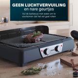 Princess Elektrische barbecue en tafelgrill - 43x27 cm - Verstelbare thermostaat - 2 verwarmingszones - Antiaanbaklaag - 2000 W - 01.112254.01.001