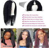 Yavida 18 INCH V Deel Pruik Menselijk Haar Kinky Curly Lace Front Pruik Menselijk Haar 150% dichtheid Graded U deel pruik menselijk haar Glueless Pruiken Menselijk Haar Clips In Pruiken