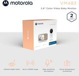 Motorola Nursery VM 483 VM483 - Video Babyfoon - Babyfoon met Camera - 2,8 Inch Scherm - Nachtzicht - Digitale Zoom - Terugspreek Functie
