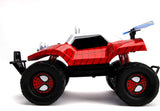 Jada Toys 253228000 - Spider Marvel RC Spiderman, Buggy, op afstand bestuurde auto, turbofunctie, 2-kanaals afstandsbediening, USB-oplaadfunctie, incl. batterijen, 1:14, rood/blauw, één maat