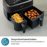 Philips Dual Basket Air Fryer 3000 Series, 9 Litre, with 2 Drawers, Breakfast Kit, Rapid Air Technology, Versatile Large Air Fryer For The Whole Family, 99% Less Fat And Energy Saving