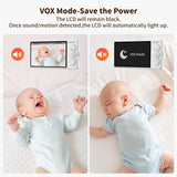 Codnida 5,5 inch babyfoon met camera, 3MP HD video, babyfoon, camera, wifi-babyfoon met bewegingsmelder en app, 2-weg audio, VOX-modus, PTZ, nachtzicht, temperatuur- en luchtvochtigheidsalarm,