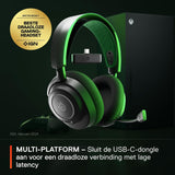 SteelSeries Arctis Nova 7X Wireless multiplatform gamingheadset- Neodymium magneet drivers- 2,4-GHz + combineerbare bluetooth- 38 uur USB-C-accu- ClearCast Gen2 AI-microfoon- PS5, PC,Switch,VR,mobiel