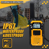 Retevis RB648 Heavy Duty Walkie Talkies, Waterdichte Two Way Radio IP67, Dual PTT, 2000mAh, PMR446 Emergency Portofoon Volwassenen voor bouwplaats (2 Stuks, Geel)