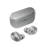 Technics EAH-AZ80E-S Draadloze oordopjes met ruisonderdrukking, multipoint bluetooth, comfortabele in-ear oordopjes met geïntegreerde microfoon, aanpasbare pasvorm, tot 7 uur afspelen, zilver