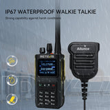 Retevis C1 Professionele Walkie Talkie, Lange Afstand Walkie-Talkie met Microfoon, IP67 Waterproof, Noodalarm, Groepsoproep, Dual Band, 1800 mAh Oplaadbare Portofoon voor Logistiek (Zwart, 2 Stuks)