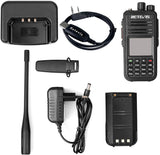 Retevis RT3S DMR Walkie Talkie GPS Dubbele Band 3000 Kanalen DTMF Opnamefunctie dubbele Timsleuf Digitaal Handzender Compatibel met MOTOTRBO TierI& II (1 Stuk, Zwart)