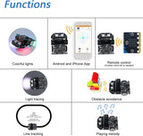 Freenove Micro:Rover Kit for BBC micro:bit (V2 Included), Obstacle Avoidance, Light-tracing, Line-tracking, Remote Control, Playing melody, Colorful lights, Rich Projects, Blocks and Python Code