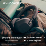 Sony WH-1000XM5 Noise Cancelling draadloze hoofdtelefoon - 30 uur batterijduur - Over-ear - Geoptimaliseerd voor Alexa en Google Assistent - met ingebouwde microfoon voor telefoongesprekken - Zwart