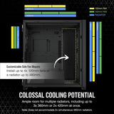 Corsair CC-9011218-WW 7000D AIRFLOW Full-Tower ATX-Computerbehuizing (High-Airflow Voorpaneel, Drie Meegeleverde 140mm-Ventilatoren met PWM-Repeater, Eenvoudig Kabelbeheer, Aanpasbare Zijventilatorsteunen)Extra groot,tZwart,Extra groot