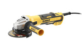 Dewalt 1.700 W 125 mm haakse slijper DWE4357 (borstelloze motor, stofdichte wikkelingen door epoxyhars, elektronische rem en koppeling, beschermkap, extra handgreep, snelspanmoer)