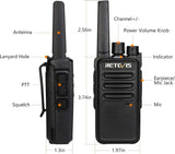 Retevis RT668 Walkietalkie met Headset, PMR446 Licentievrije Radio, Lange Afstand Walkietalkie Oplaadbaar, Draagbare 2-Weg Radio voor Beveiliging, Restaurant en Hotel (Zwart, 6 Stuks)