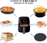 Heteluchtfriteuse, accessoireset, 12 stuks, airfryer, friteuse, accessoireset, airfryer, grote friteuse, bakvorm, geschikt voor de meeste bakaccessoires, BPA-vrij, vaatwasmachinebestendig, anti-haven