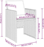 Homgoday 17-delige tuin-eetgroep met kussens, tuinmeubelen, tafel met stoelen, balkonmeubel, eettafel, tuinstoelen, terrasmeubel, zitgroep voor terras, tuin, zwart, polyrotan