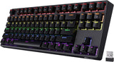 RK ROYAL KLUDGE Sink87G Mechanisch toetsenbord, RGB, 80% mechanisch toetsenbord, 2,4 G, Tenkeyless mechanisch toetsenbord met macro-instelling, 87 toetsen, tactiele bruine schakelaars (zwart)