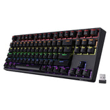 RK ROYAL KLUDGE Sink87G Mechanisch toetsenbord, RGB, 80% mechanisch toetsenbord, 2,4 G, Tenkeyless mechanisch toetsenbord met macro-instelling, 87 toetsen, tactiele bruine schakelaars (zwart)