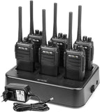 Retevis RT21 walkietalkie lange afstanden handradio met 6-weg aansluiting, draagbare amateurradio, VOX, squelch, oplaadbare 2-weg radio voor veiligheid, bescherming, noodgeval (zwart, 6 stuks)