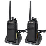 Retevis RT81V Walkie Talkies Long Range, IP67 waterdichte handheld radio, 2200mAh oplaadbaar, digitale bidirectionele radio voor bouwplaats (zwart, 2 pack)