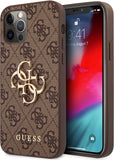 Guess Hoes voor iPhone 12/12 Pro 6,1" GUHCP12M4GMGBR bruin 4G Big Metal Logo