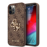 Guess Hoes voor iPhone 12/12 Pro 6,1" GUHCP12M4GMGBR bruin 4G Big Metal Logo