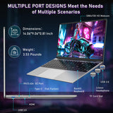 NIAKUN Gaming-laptop, 16 GB RAM, 1 TB SSD, computer met achtergrondverlichting, AMD Ryzen 7 5700U 8C/16T processor (tot 4,3 GHz), FHD 1920 x 1080P, 6000 mAh, Type-C