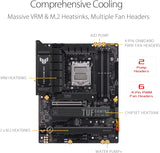 ASUS TUF GAMING X670E-PLUS WIFI moederbord socket AMD AM5 (Ryzen 7000, ATX, PCIe 5.0, DDR5-geheugen, 4x M.2, WiFi 6E, USB 3.2 Gen 2x2 Type-C, Aura Sync)