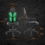 Deltaco Gaming GAM-086, Gamingstoel met RGB-verlichting en afstandsbediening, PU-leer, ergonomisch, zwart