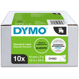 DYMO authentieke D- labels | zwart op wit | 12 mm x 7 m | zelfklevende labels voor LabelManager-labelprinters | 10 stuks